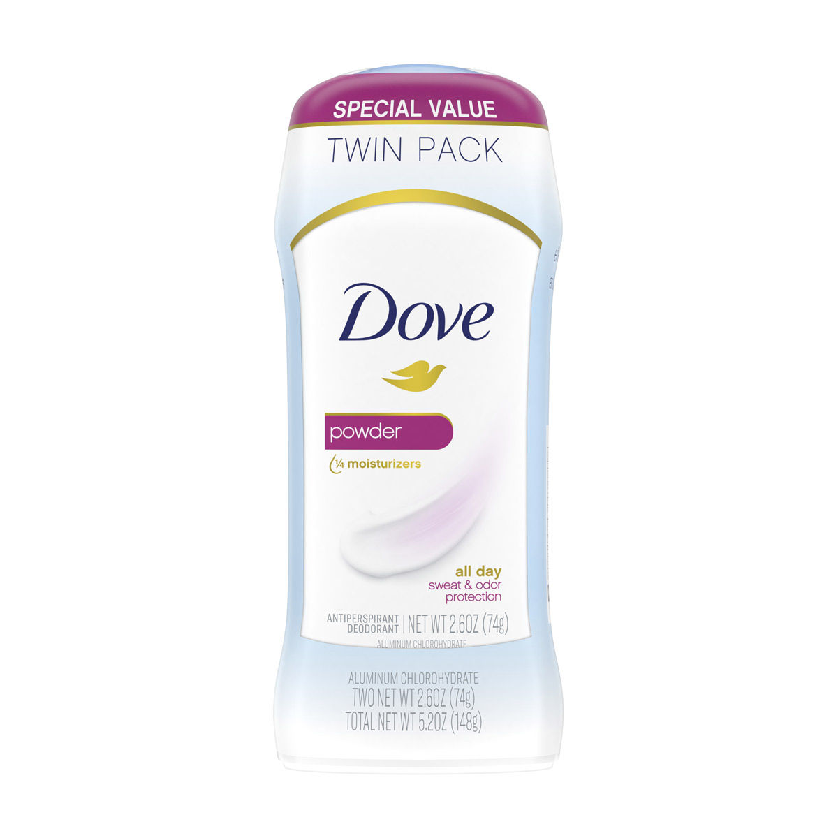 Dove-Invisible-Solid-Antiperspirant-Deodorant,-Powder-Scent,-2.6-oz-Sticks,-2-pk