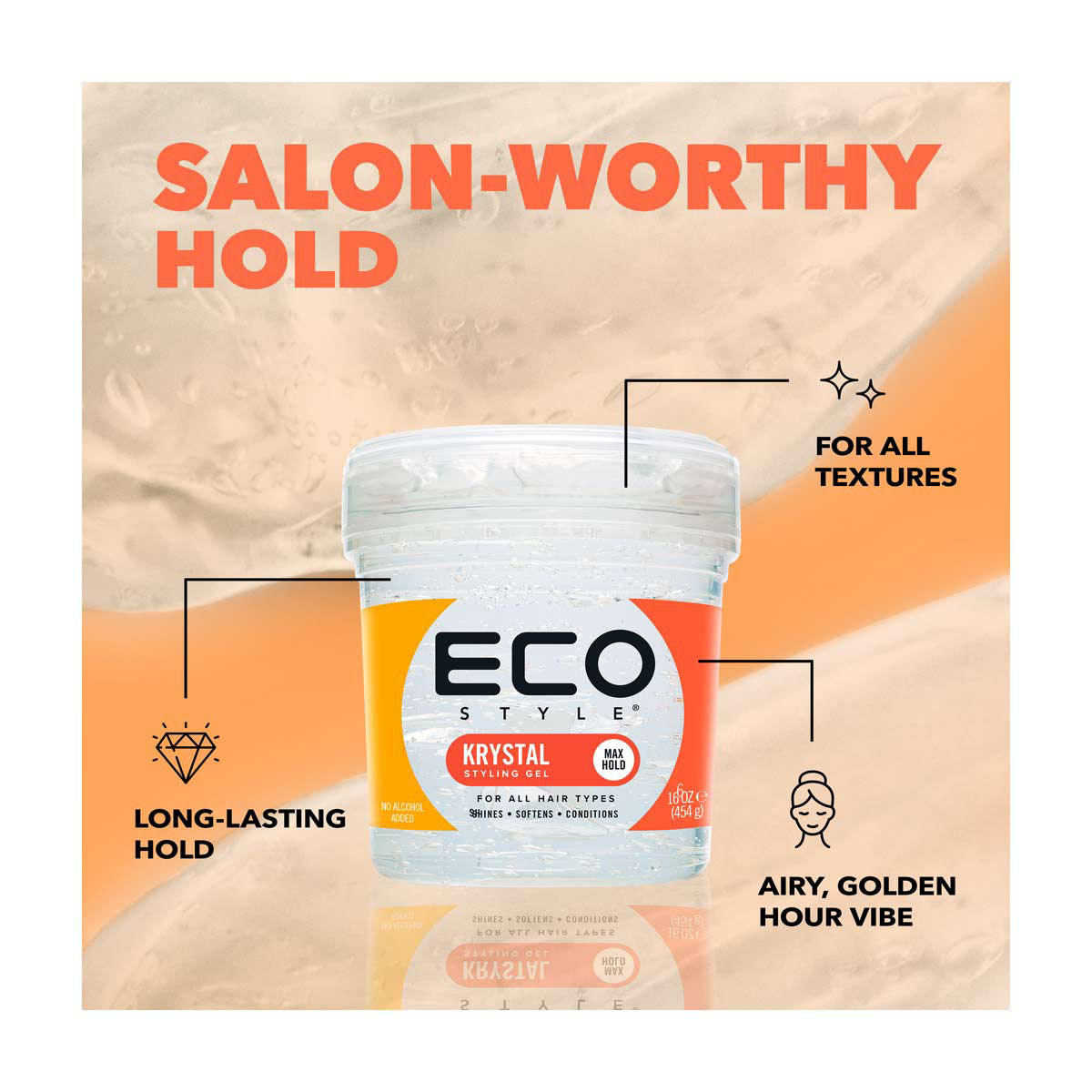 Buy Eco Style Styling Gel, Professional, Krystal, Max Hold 16 oz