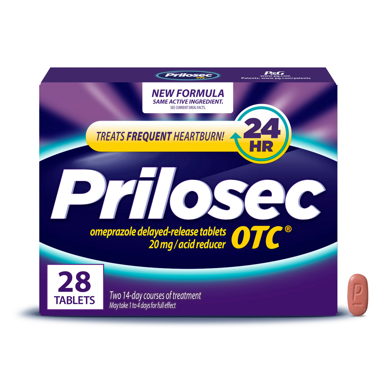 Prilosec OTC Omeprazole Delayed-Release Heartburn Relief Tablets, 28 ct