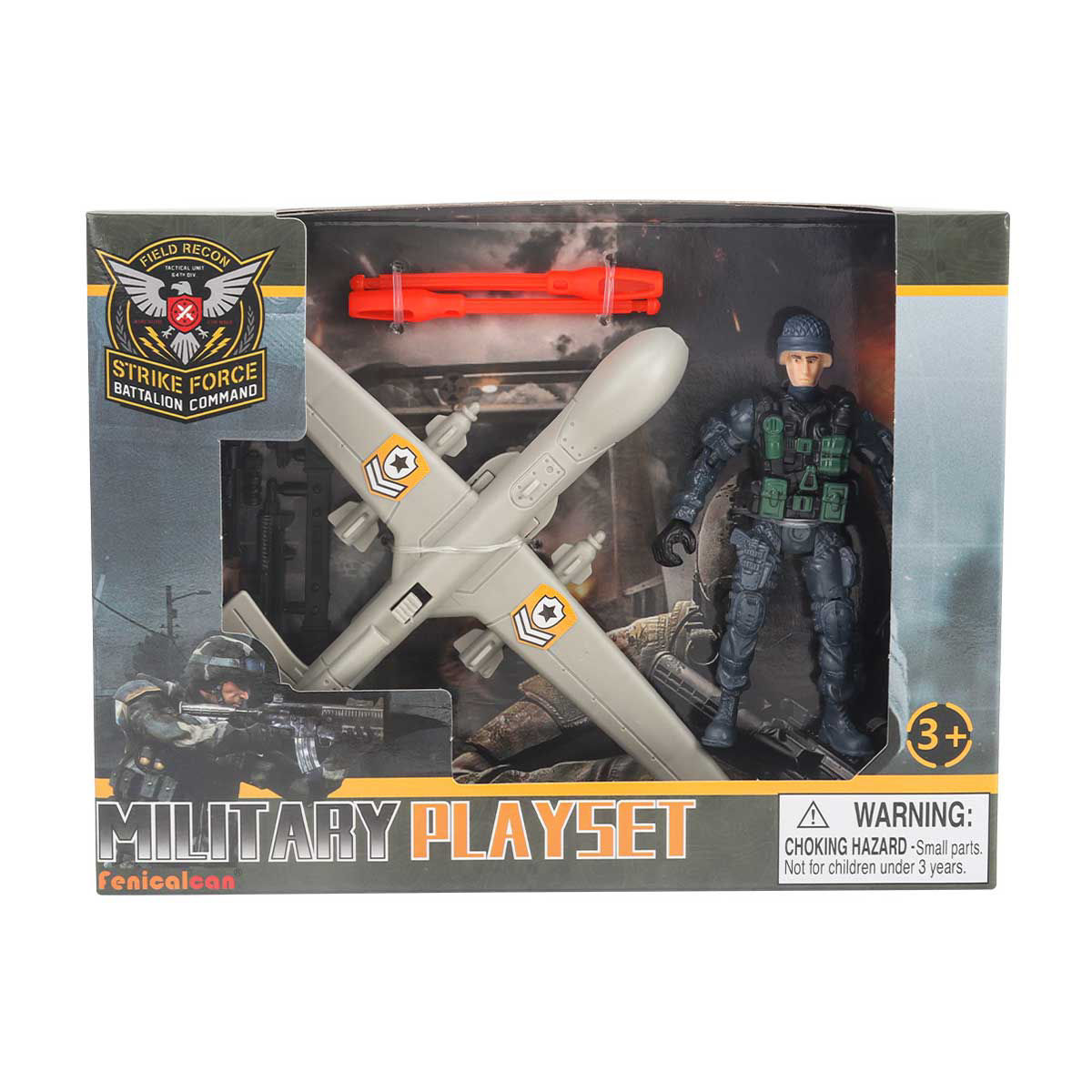 Fenicalcan Military Drone Playset with Soldier Figure and Accessories