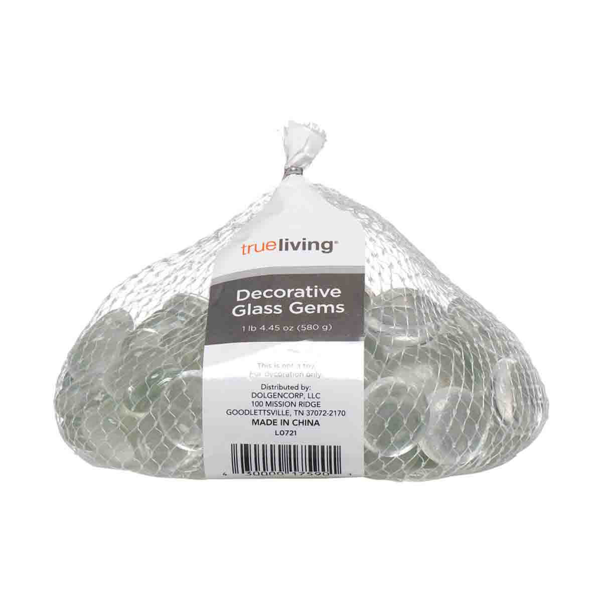 True Living Decorative Glass Gems, Clear