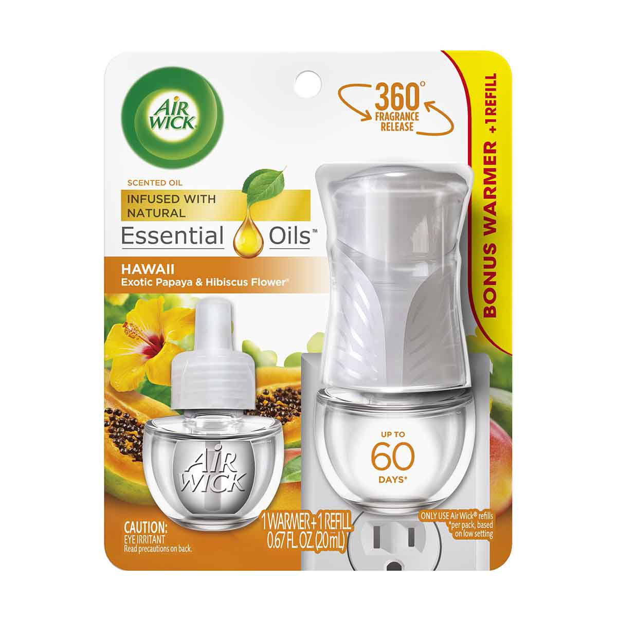 Air-Wick-Plug-in-Scented-Oil-Starter-Kit-(Warmer-+-1-Refill),-Hawaii,-Air-Freshener,-Essential-Oils,-1-ct