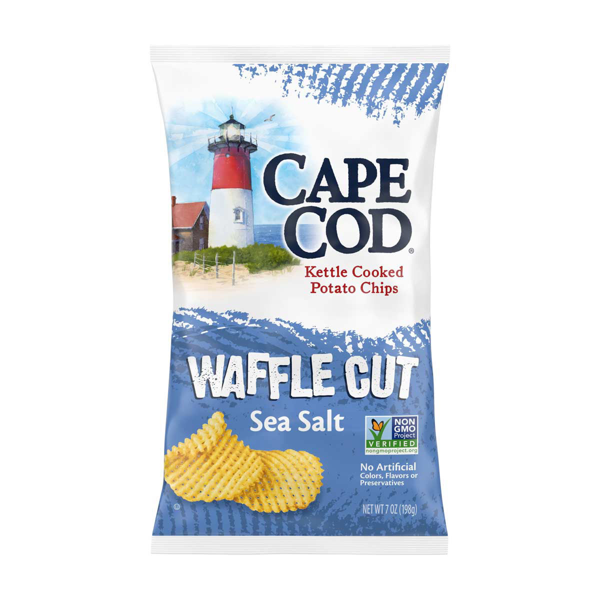 Cape Cod Potato Chips, Waffle Cut Sea Salt Kettle Chips, 7 oz
