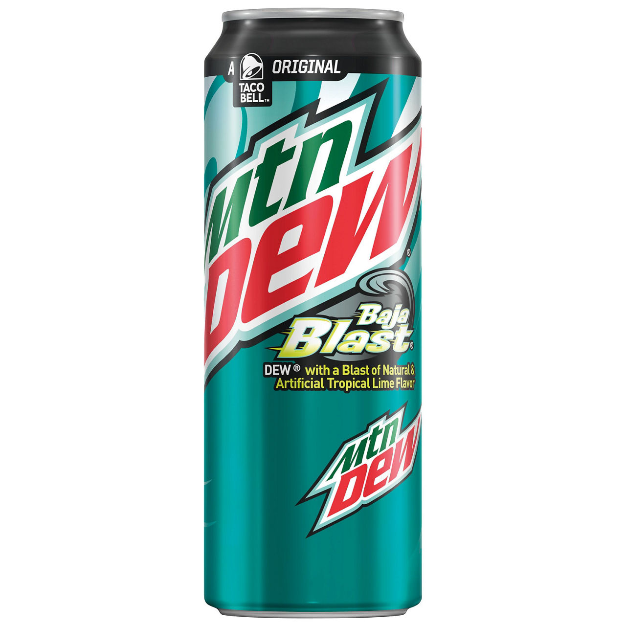 'Mtn Dew Baja Blast DEW With A Blast Of Natural & Artificial Tropical Lime Flavor 24 Fl Oz