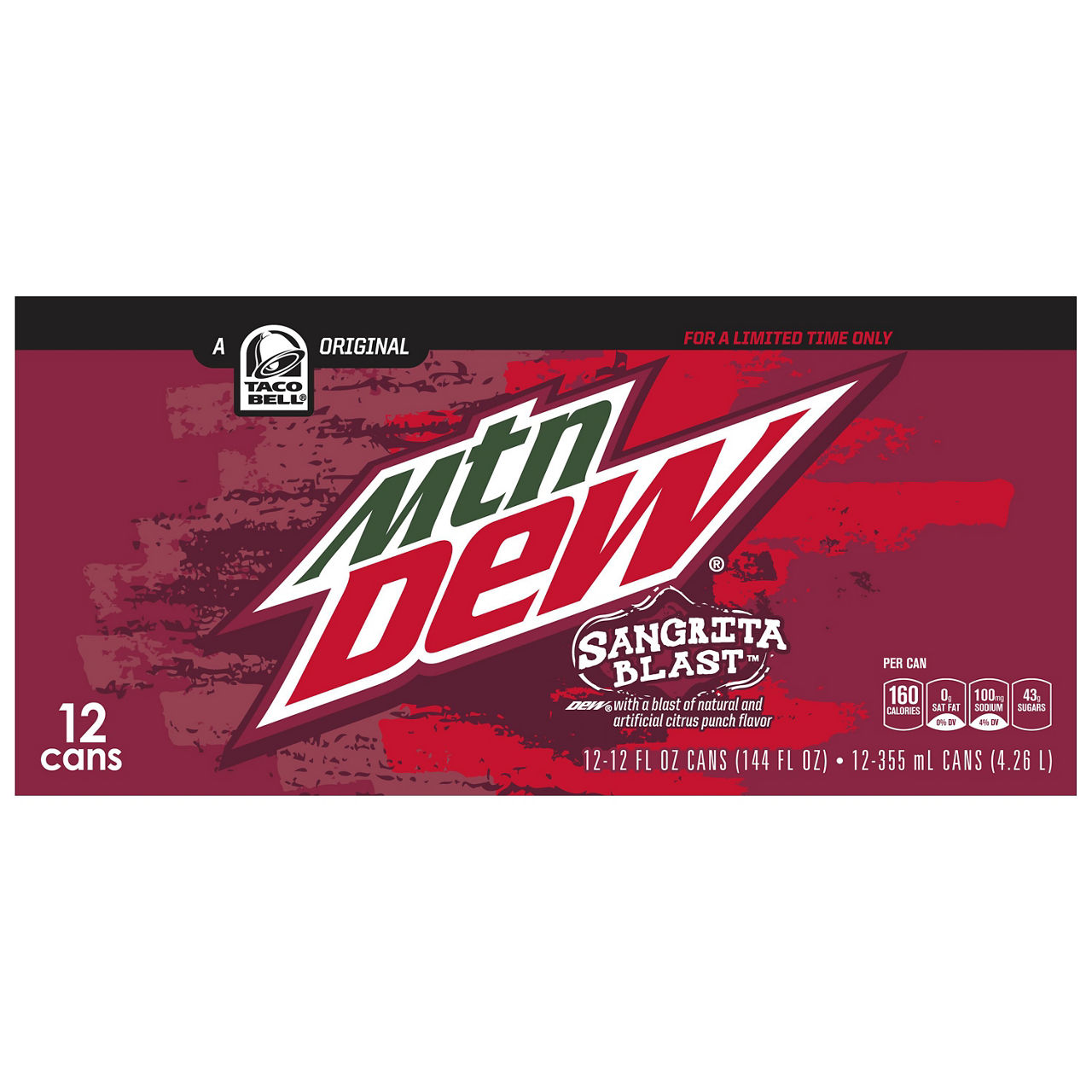 Mtn Dew Sangrita Blast Dew With A Blast Of Natural And Artificial Citrus Punch Flavor 12 Fl oz 12 Count Cans — Dollar General
