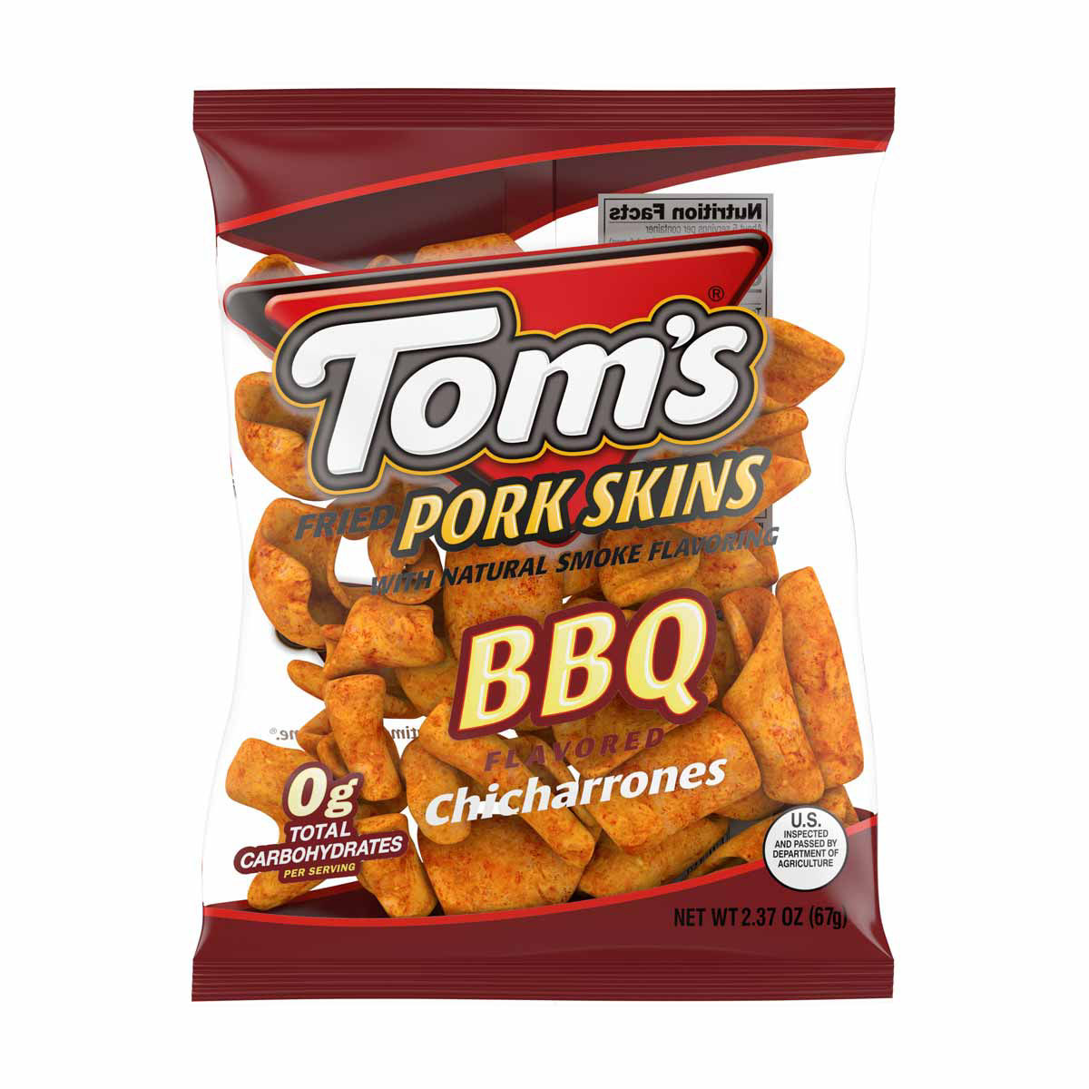 Tom's Pork Skins, BBQ Chicharrones, 2.375 oz