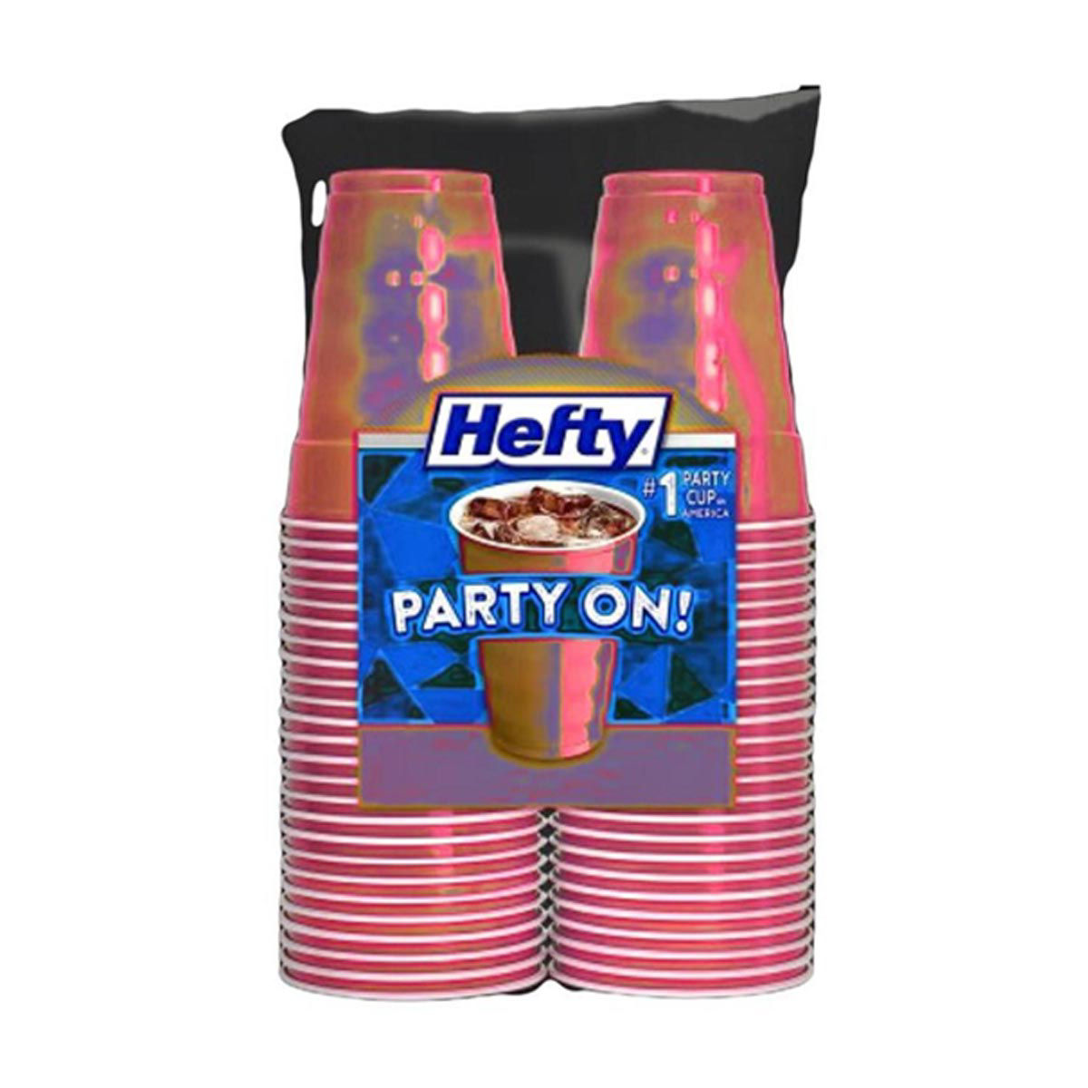 Hefty Party On! Disposable Red Plastic Cups, 18 oz - 40 ct