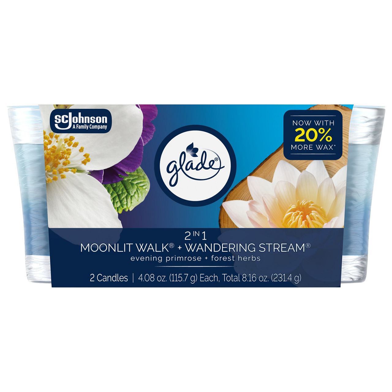 Glade-2in1-Single-Wick-Candles,-Moonlit-Walk-+-Wandering-Stream,-8.16-oz,-2-Count