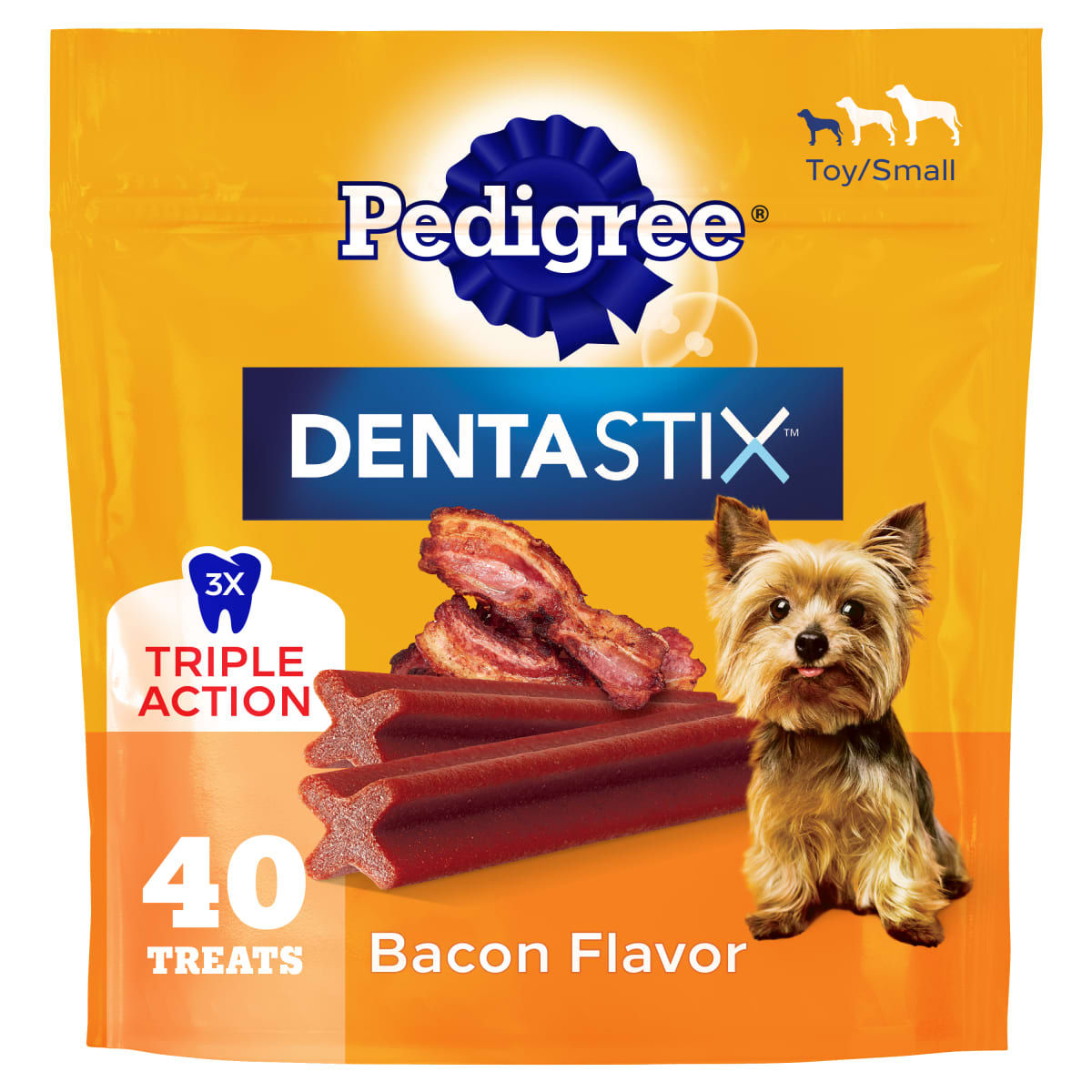 Pedigree Dentastix Toy & Small Breed, Bacon Flavor, 9.66 oz. Bag