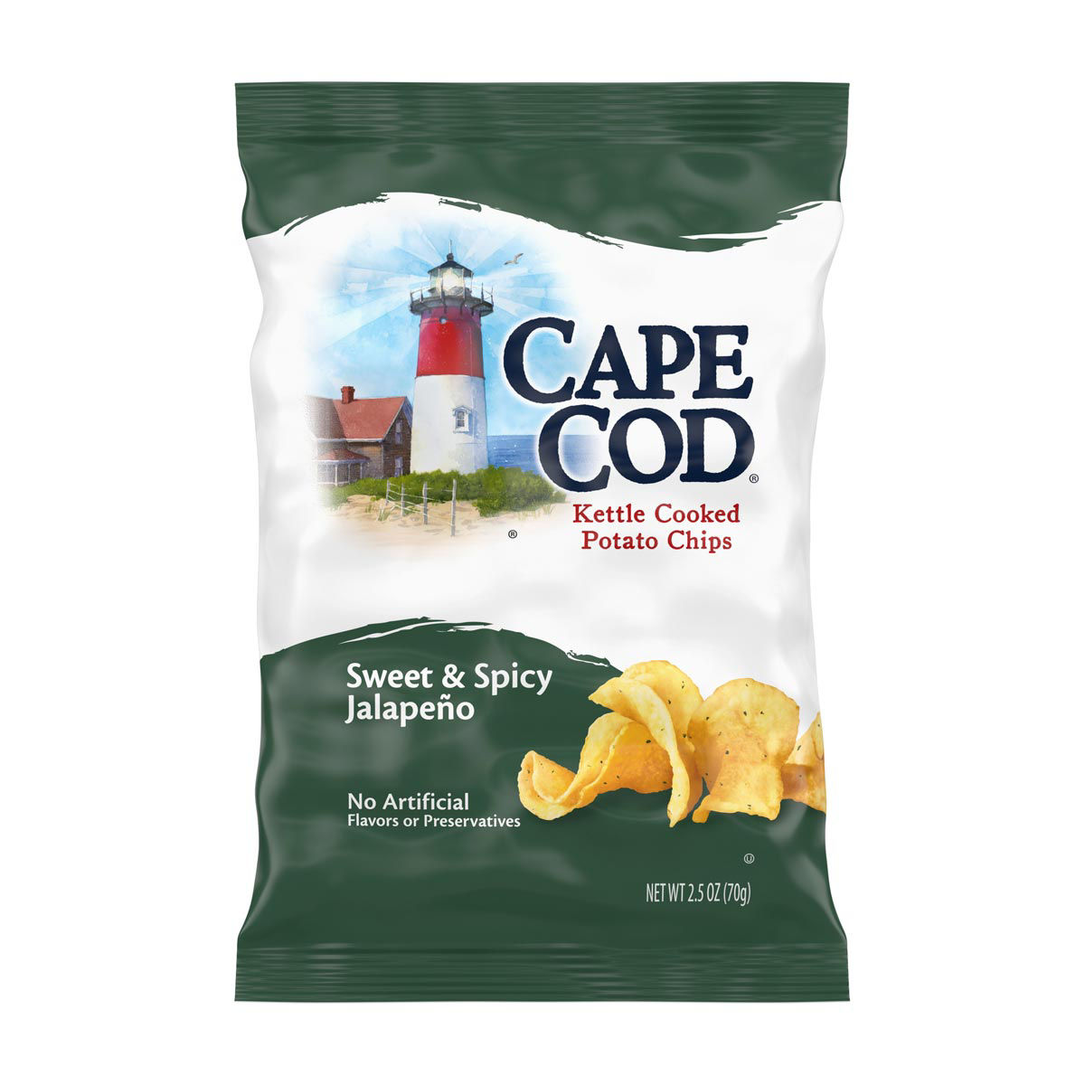 Cape Cod Potato Chips, Sweet and Spicy Jalapeno Kettle Chips, 2.5 oz