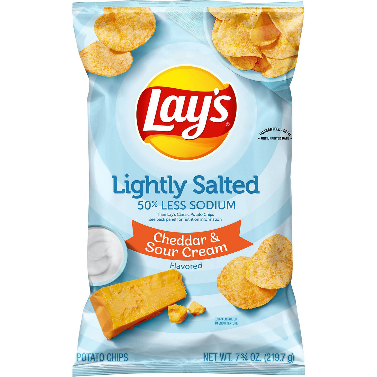Lay's Lightly Salted Potato Chips Cheddar & Sour Cream Flavored 7 3/4 Oz