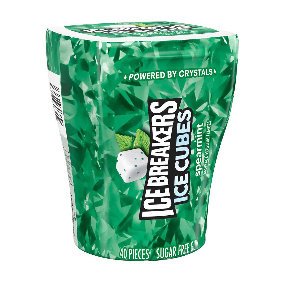 ICE BREAKERS Ice Cubes Spearmint Sugar Free Chewing Gum Bottle, 3.24 oz (40 Pieces)