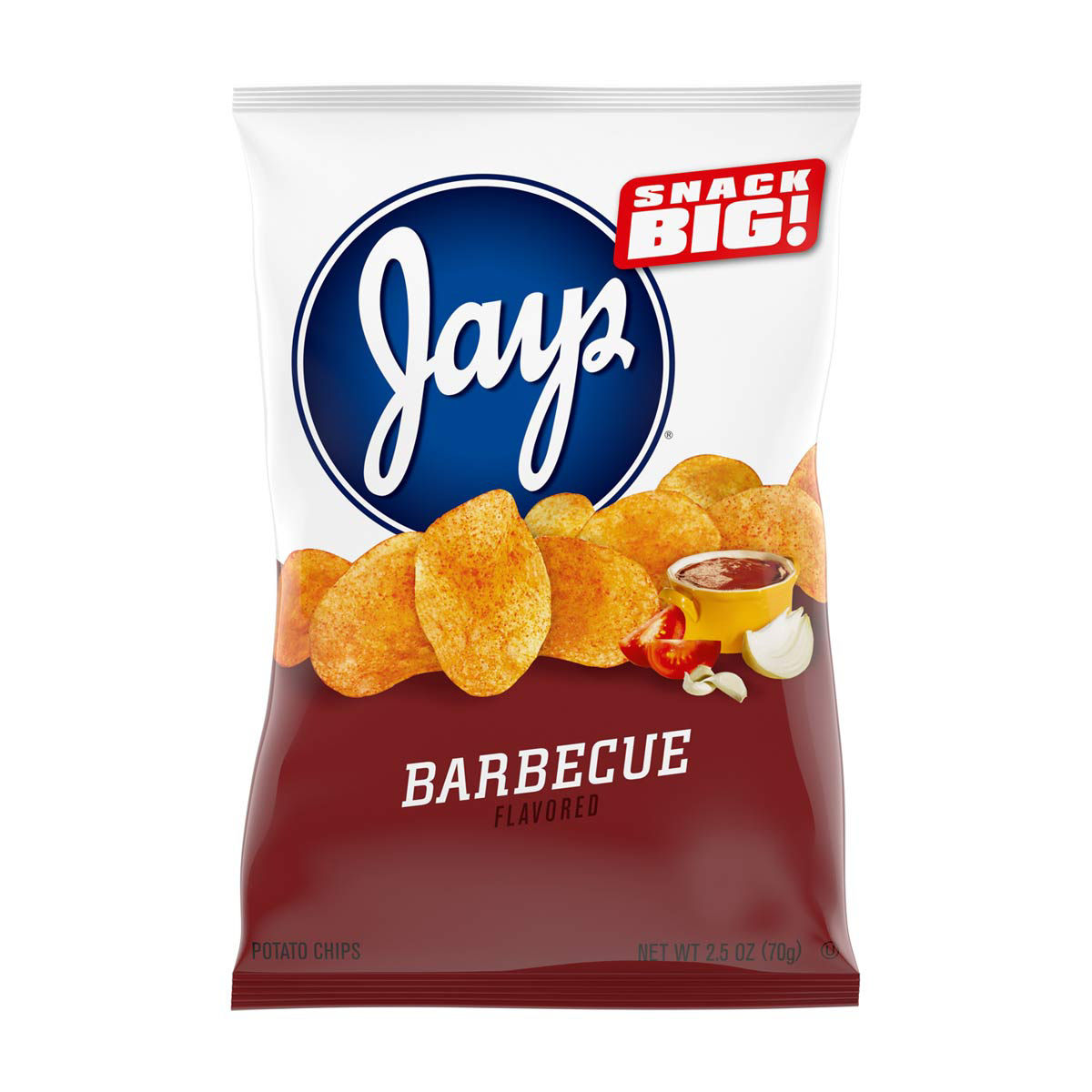 Jays BBQ Potato Chips, 2.5 oz Bag, 1 ct
