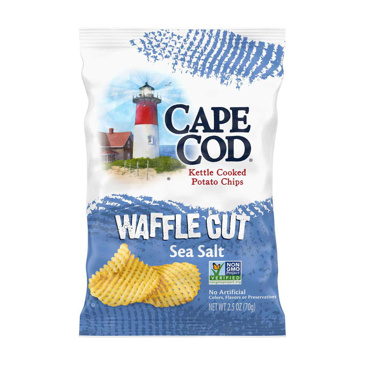 Cape Cod Potato Chips, Waffle Cut Sea Salt Kettle Chips, 2.5 oz