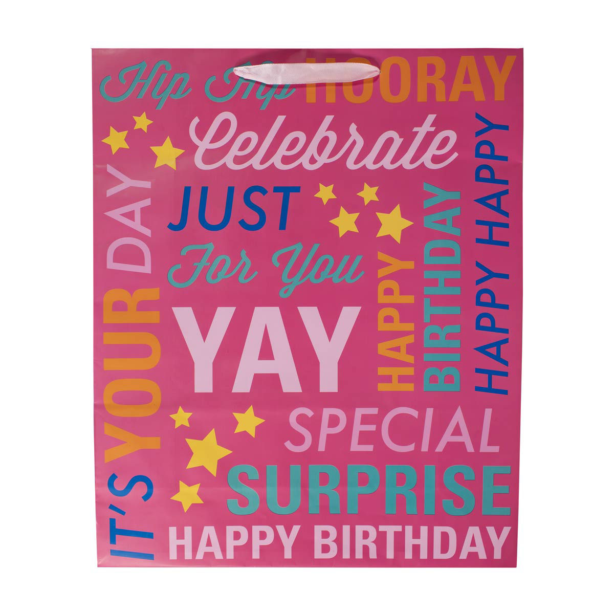 Birthday Celebration Typography Gift Bag, XL