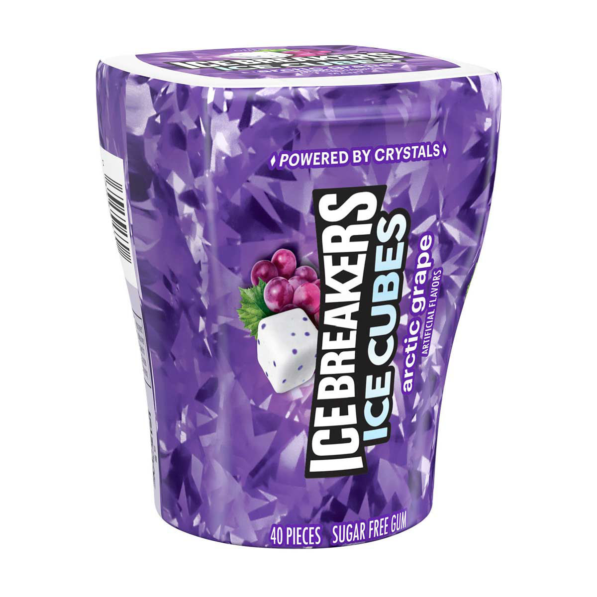 ICE BREAKERS Ice Cubes Arctic Grape Sugar Free Chewing Gum Bottle, 3.24 oz (40 Pieces)