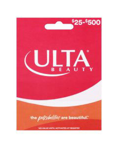 Ulta Gift Card, $25-$500, 1 ea