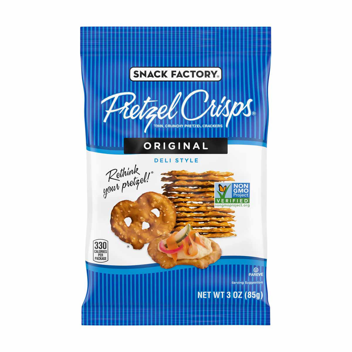 Snack Factory Pretzel Crisps, Original Deli Style, 3 oz
