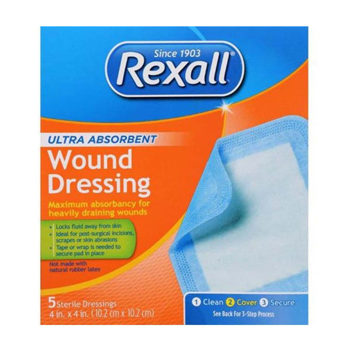 Rexall-Ultra-Absorbent-Wound-Dressing,-5-ct