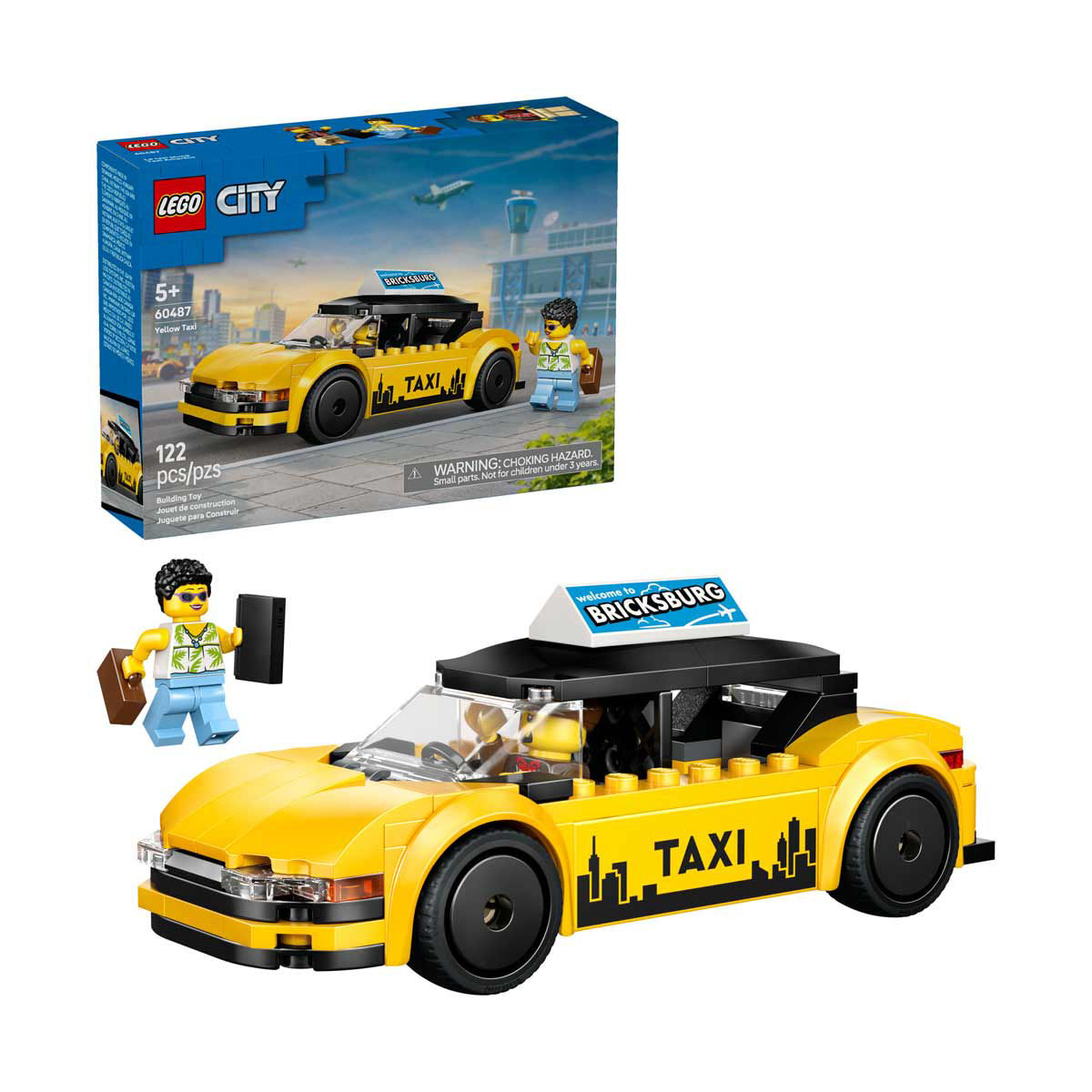 LEGO City Yellow Taxi Car Building Toy 60487