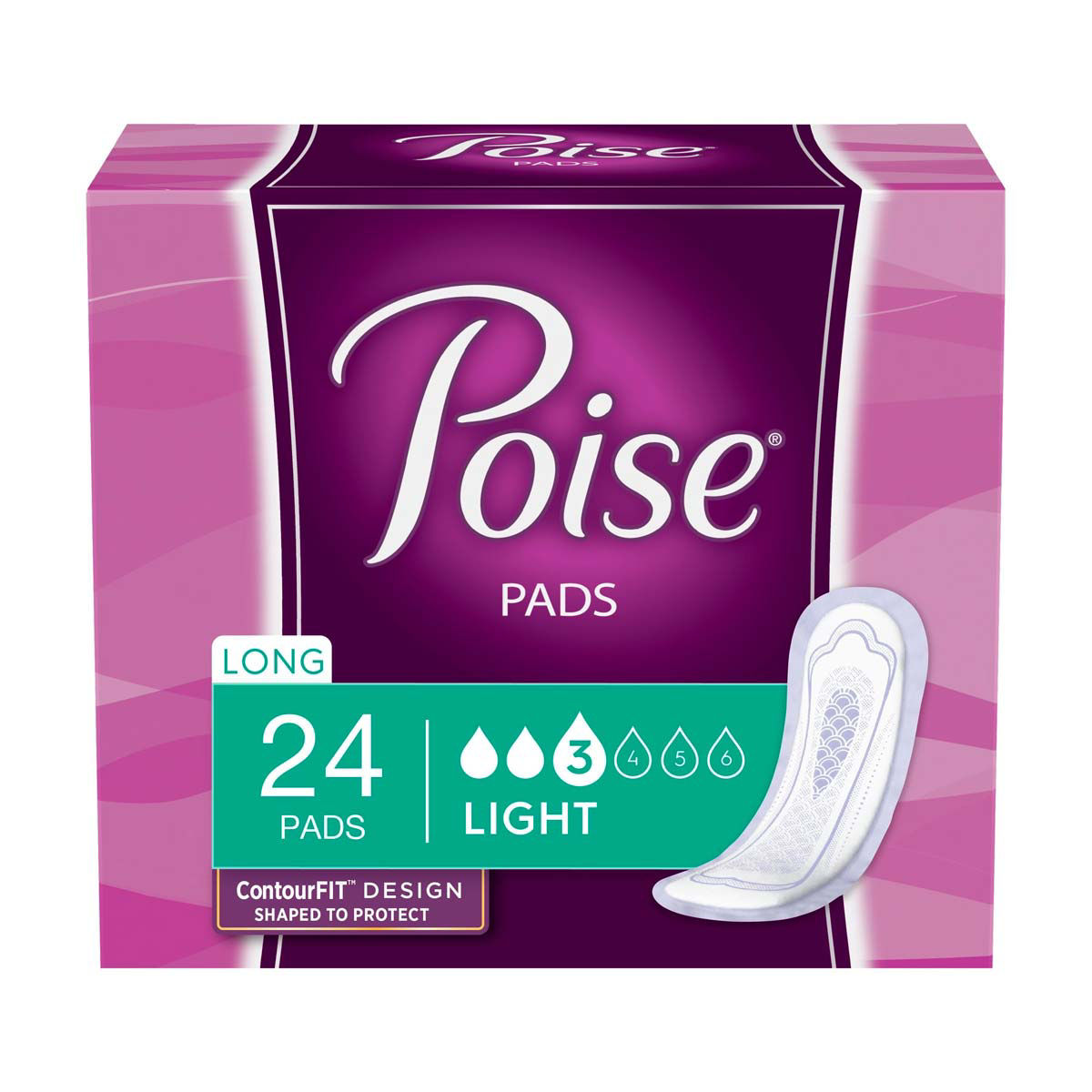 Poise Pads, Light Absorbency, Long Length, 24 Count — Dollar General (SKU 23152701)