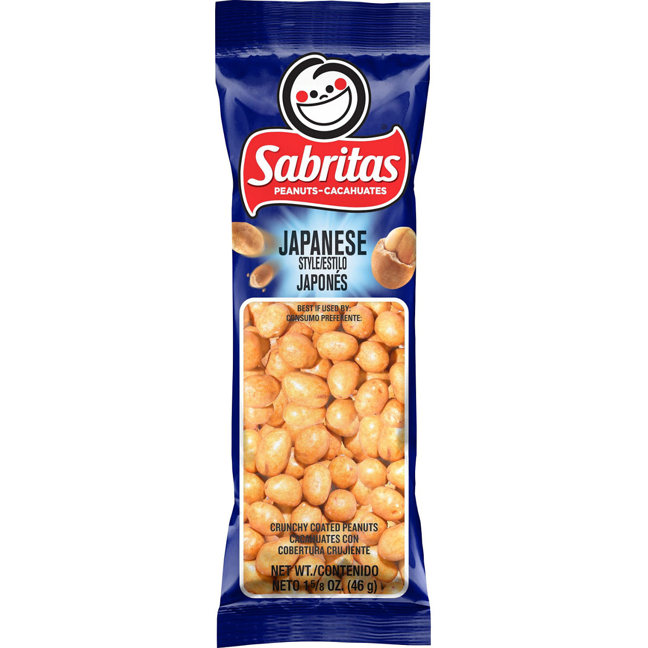 Sabritas Crunchy Coated Peanuts Japanese Style 1 5/8 Oz