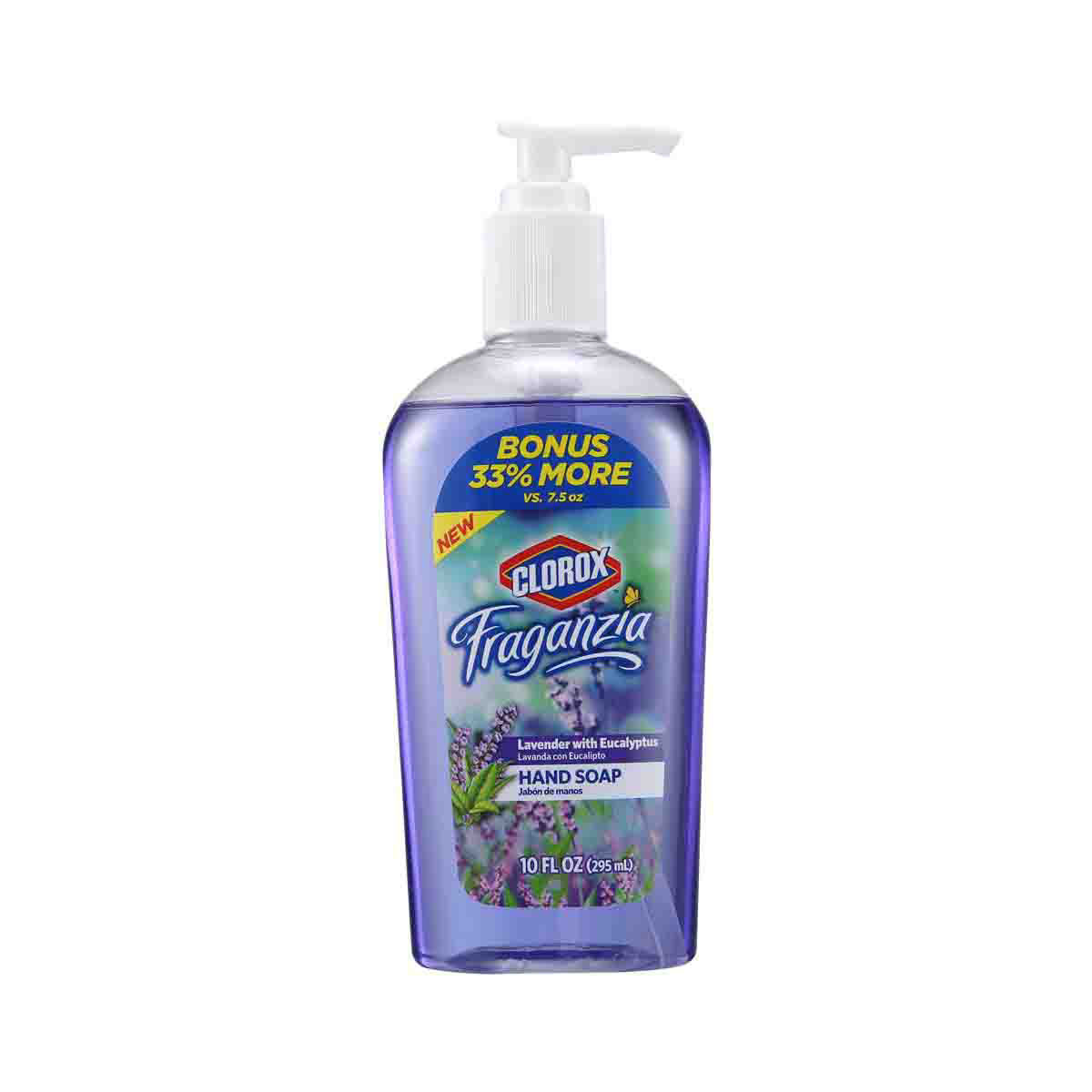Clorox Fraganzia Liquid Hand Soap, Lavender with Eucalyptus Scent, 10 oz