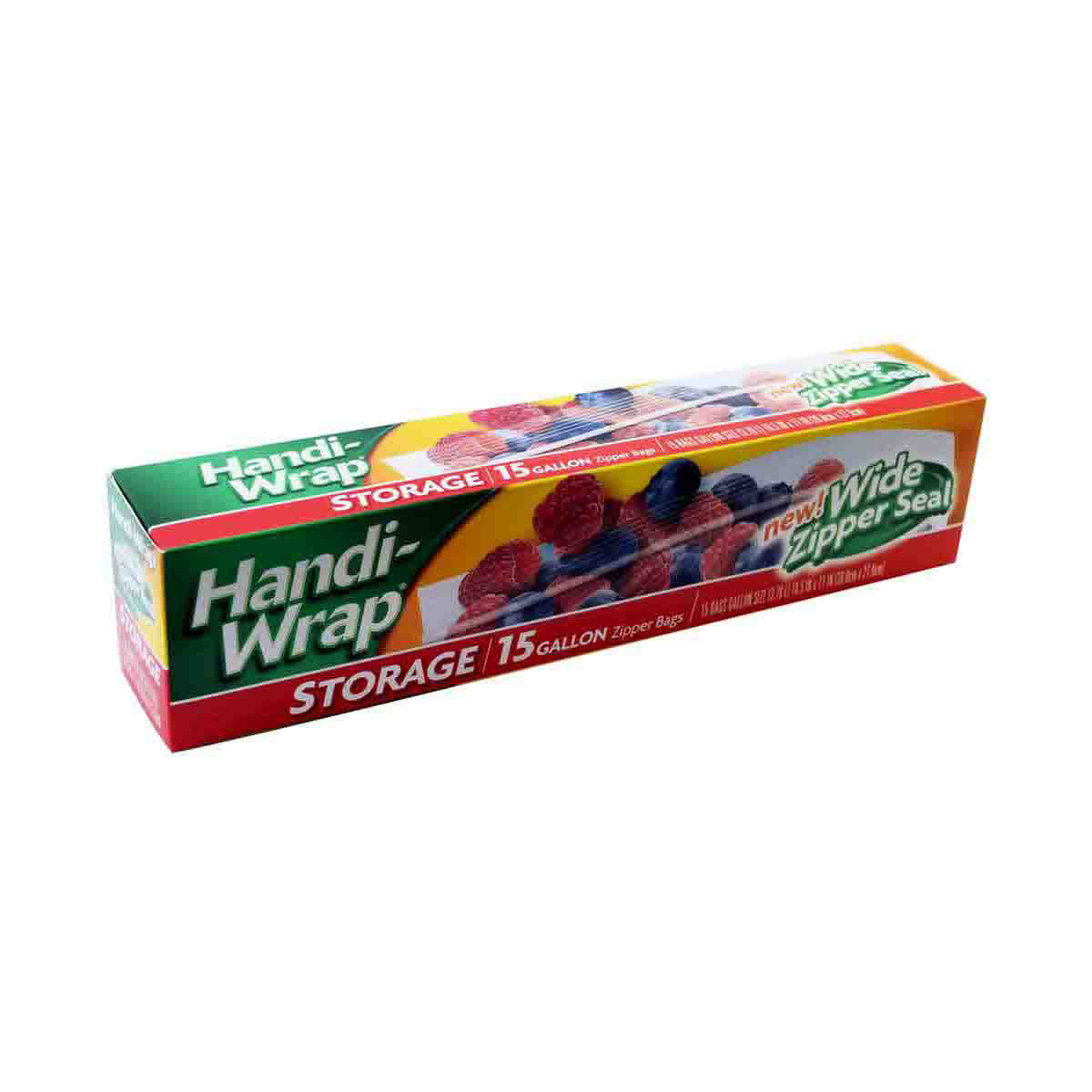 Handi-Wrap Zipper Gallon Size Storage Bags, 15 ct
