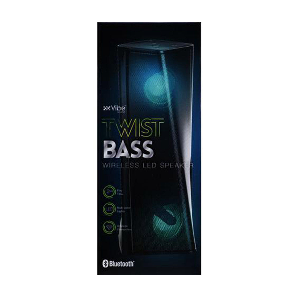 Vibe Sound Twist Bass Bluetooth Wireless LED Speaker