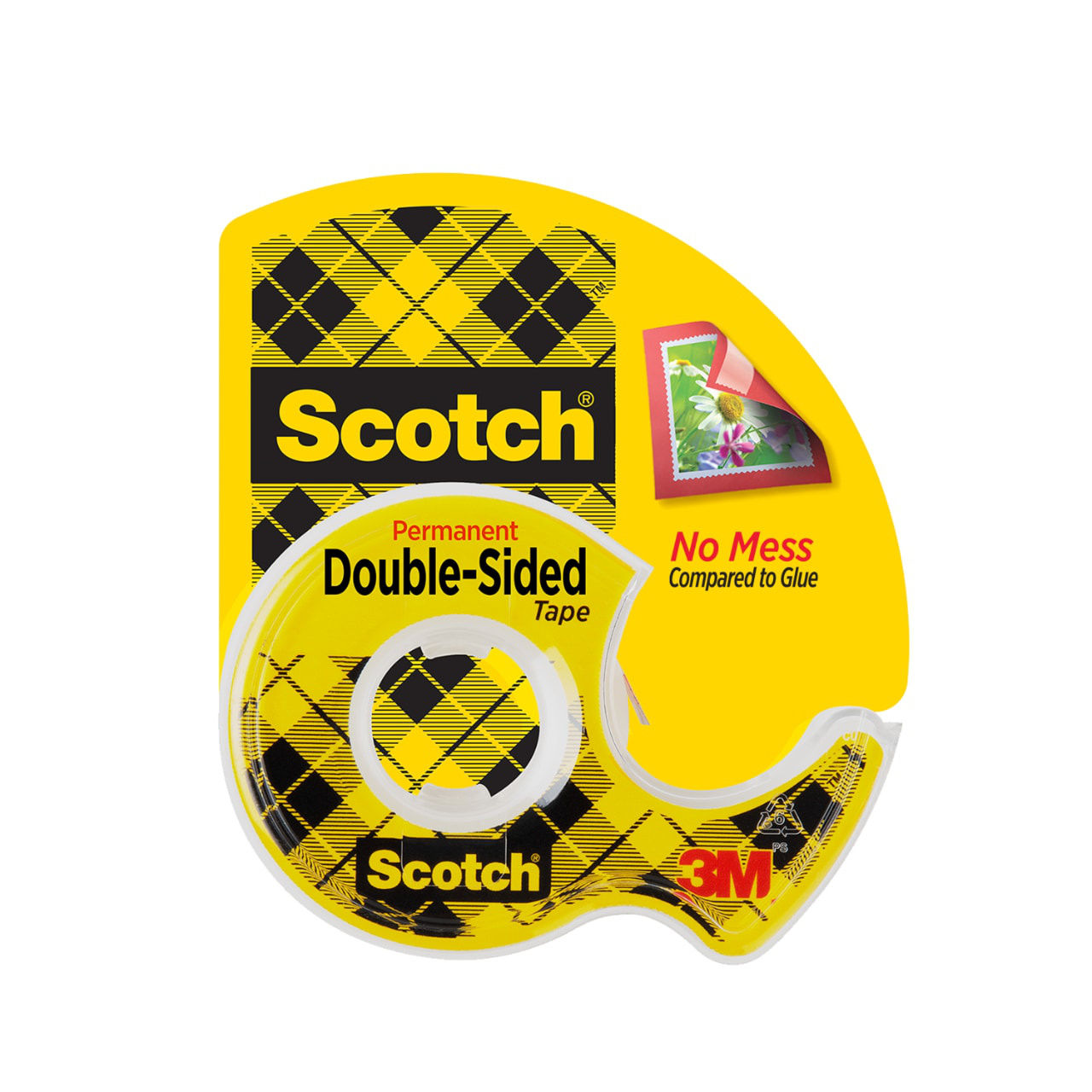 Scotch Double Sided Tape,  0.5 in. x 250 in., 1 Tape Roll With Tape Dispenser