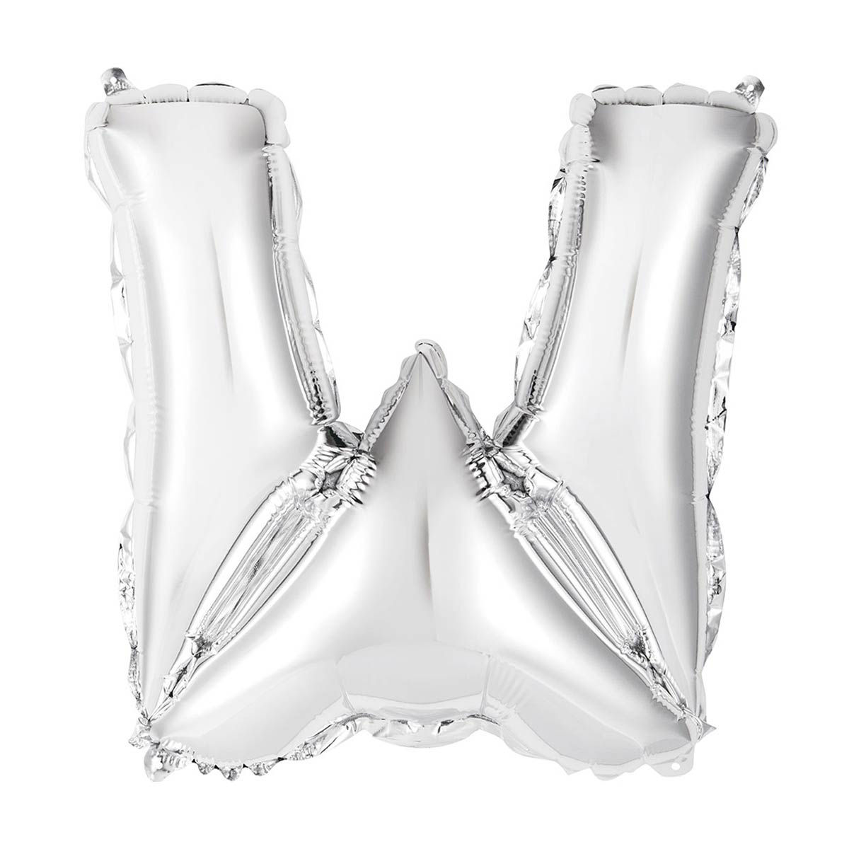 Unique Air-Fill Silver Letter W Foil Balloon, 14 in
