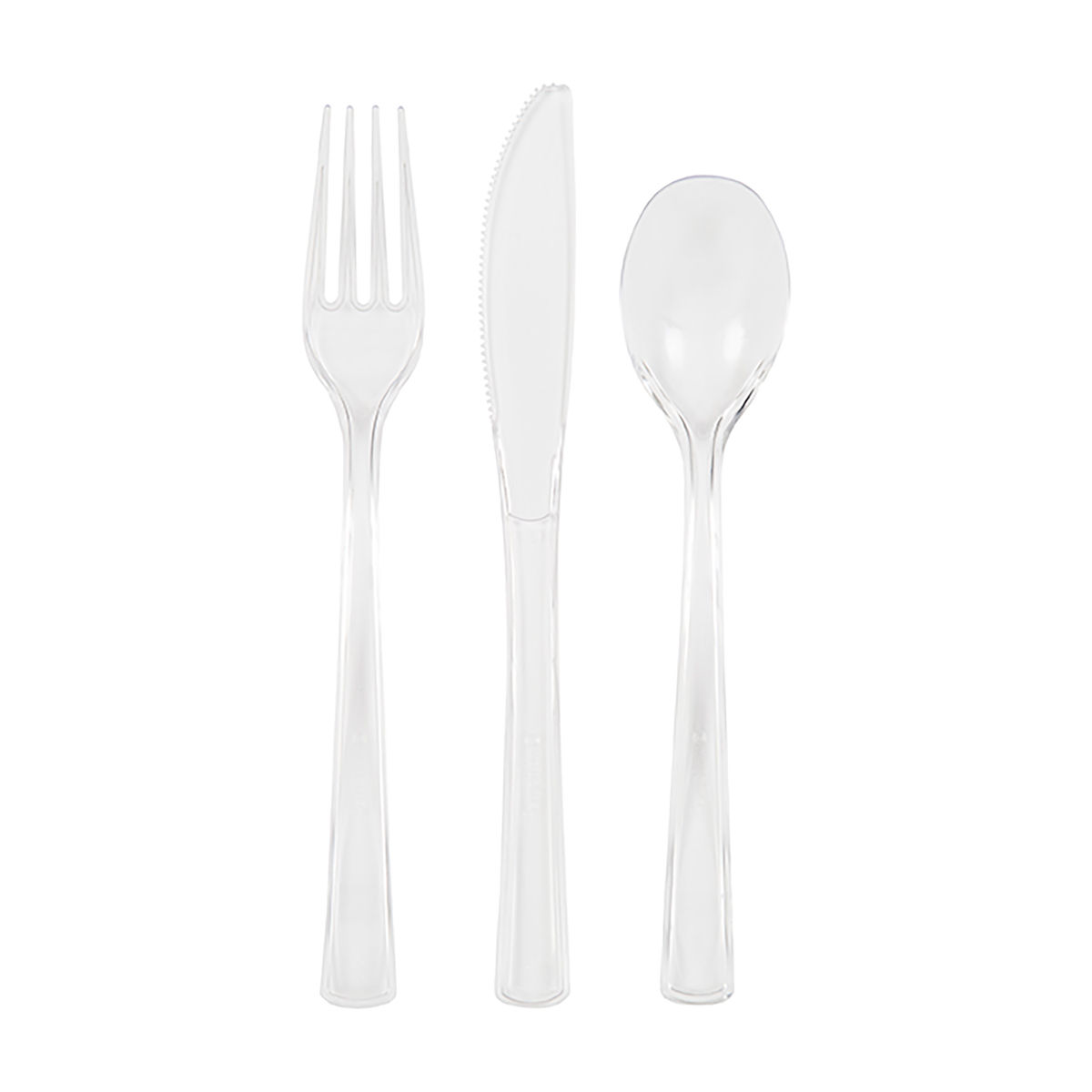 Clear Plastic Cutlery Set, 3 pc