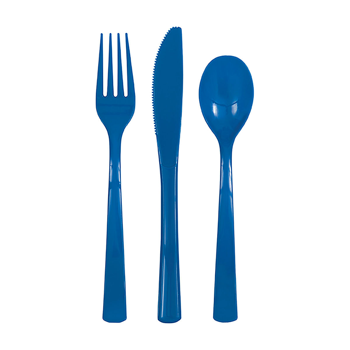 Royal Blue Plastic Cutlery Set, 3 pc