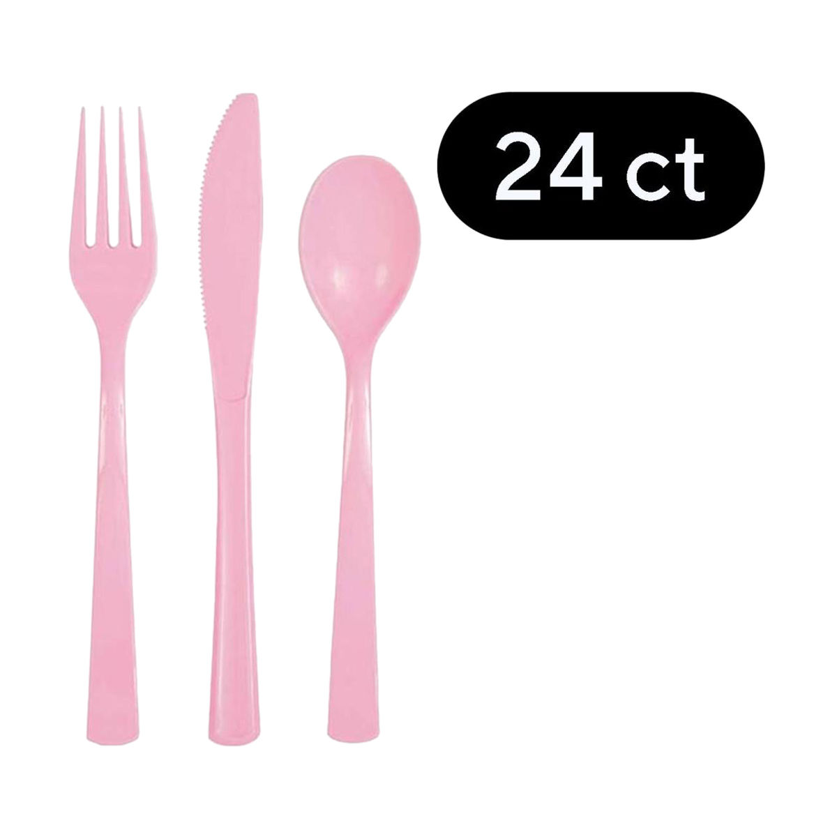 Lovely Pink Plastic Cutlery Set