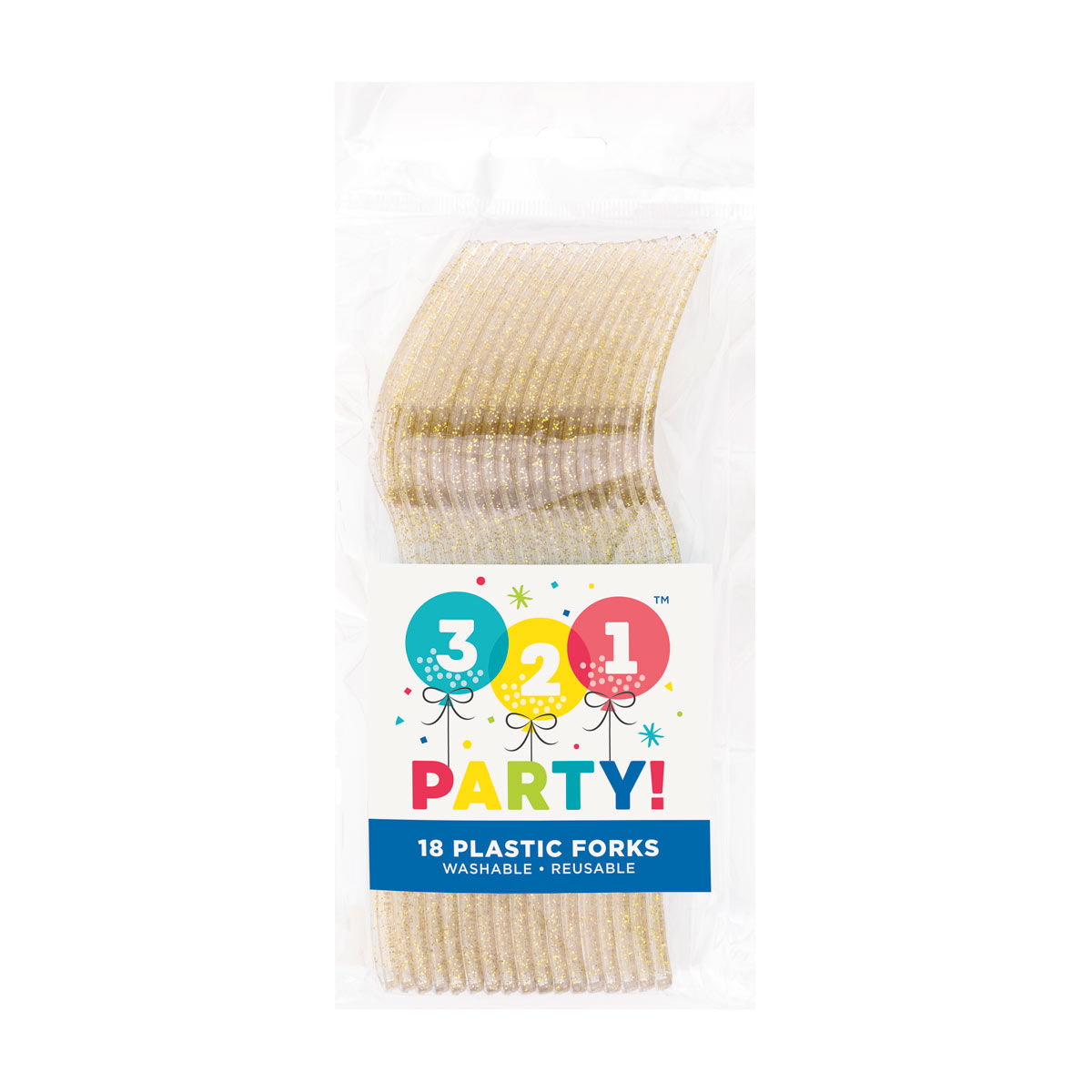 Gold Glitter Plastic Forks