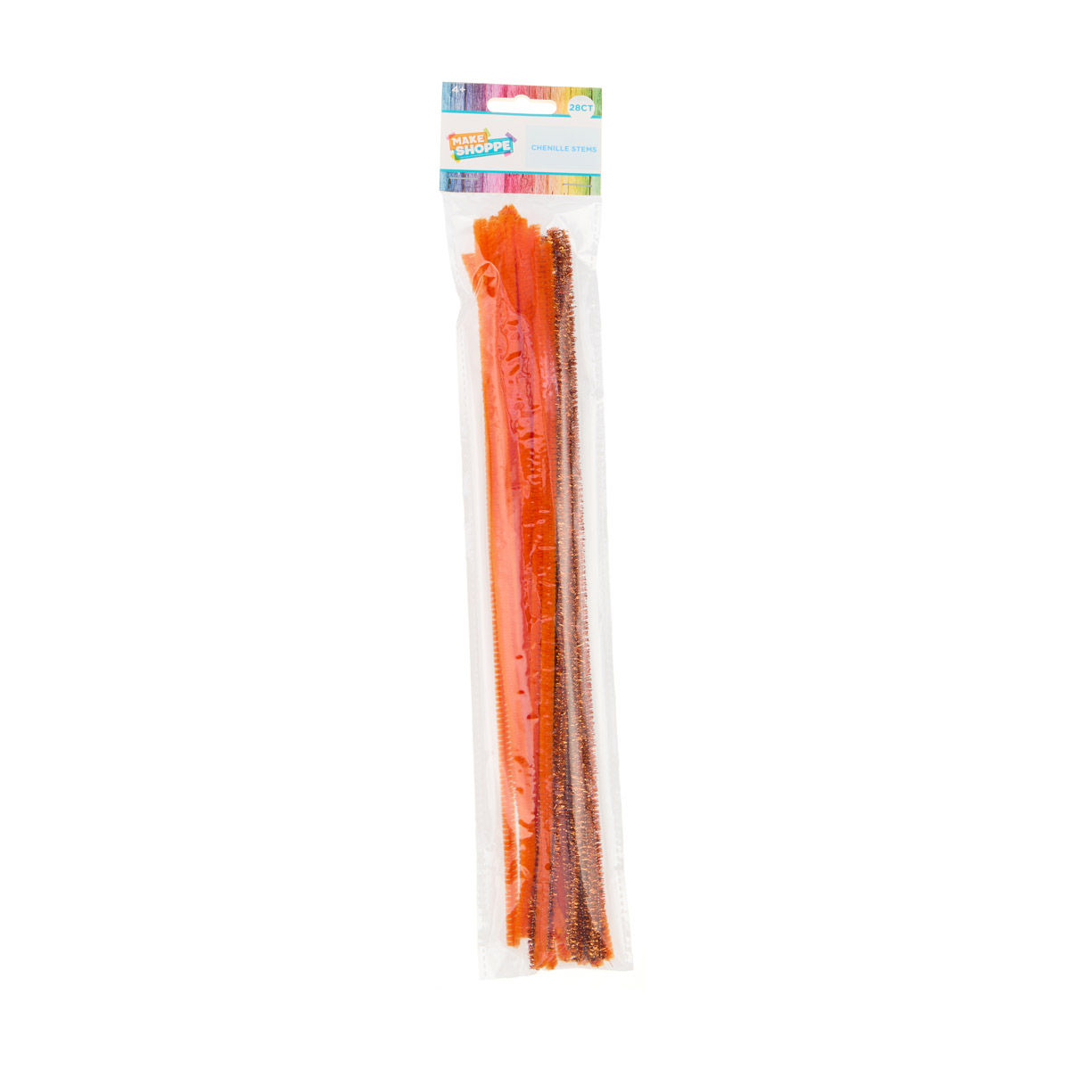 Make Shoppe Orange Tinsel Chenille Stems, 28 ct