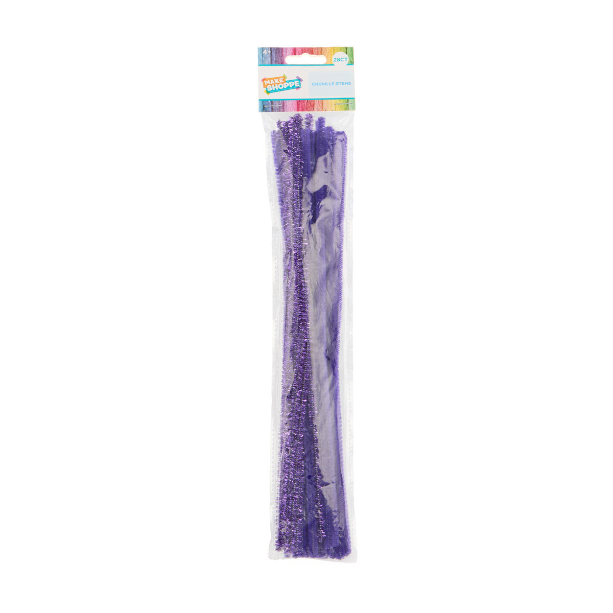 Make Shoppe Purple Tinsel Chenille Stems, 28 ct