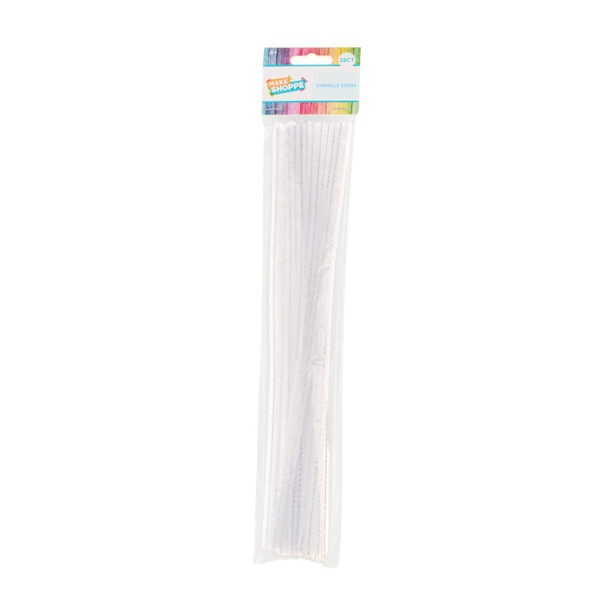 Make Shoppe White Tinsel Chenille Stems, 28 ct