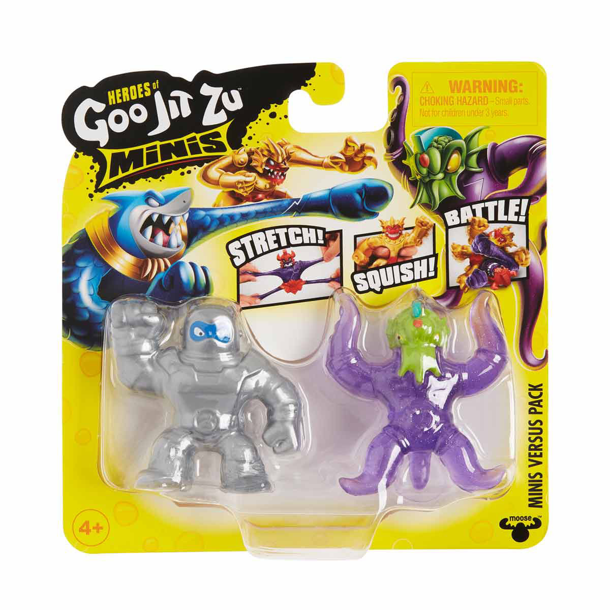 Heroes Of Goo Jit Zu Minis Mega Pack 10 Figure - Personaggi Elastici E Morbidi Da 6,3 Cm, Con Blazagon Oro E Thrash Argento, Per Bambini
