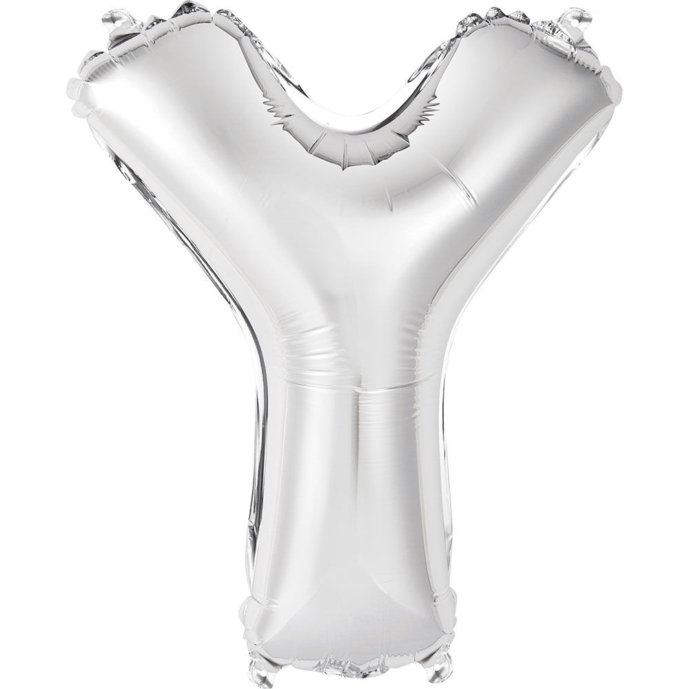 Unique Party Silver Letter Y Foil Balloon, 14 in