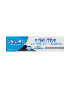 Rexall Maximum Strength Sensitive Toothpaste with Fluoride for Extra Whitening, 4 oz