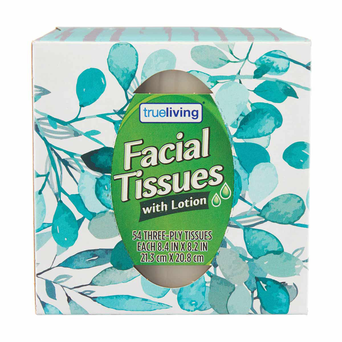 True-Living-Facial-Tissues-with-Lotion,-3-Ply,-54-ct