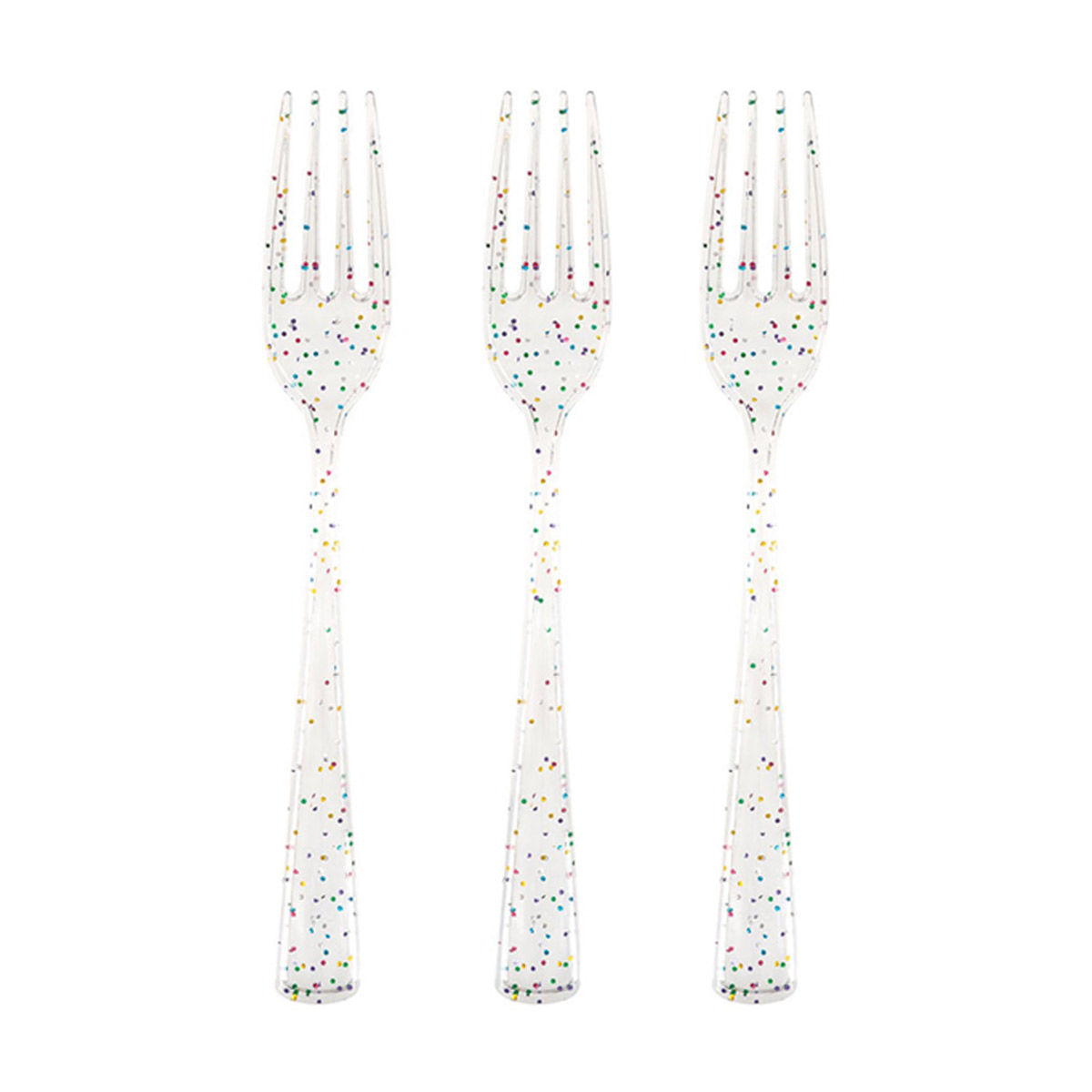 Rainbow Glitter Plastic Forks