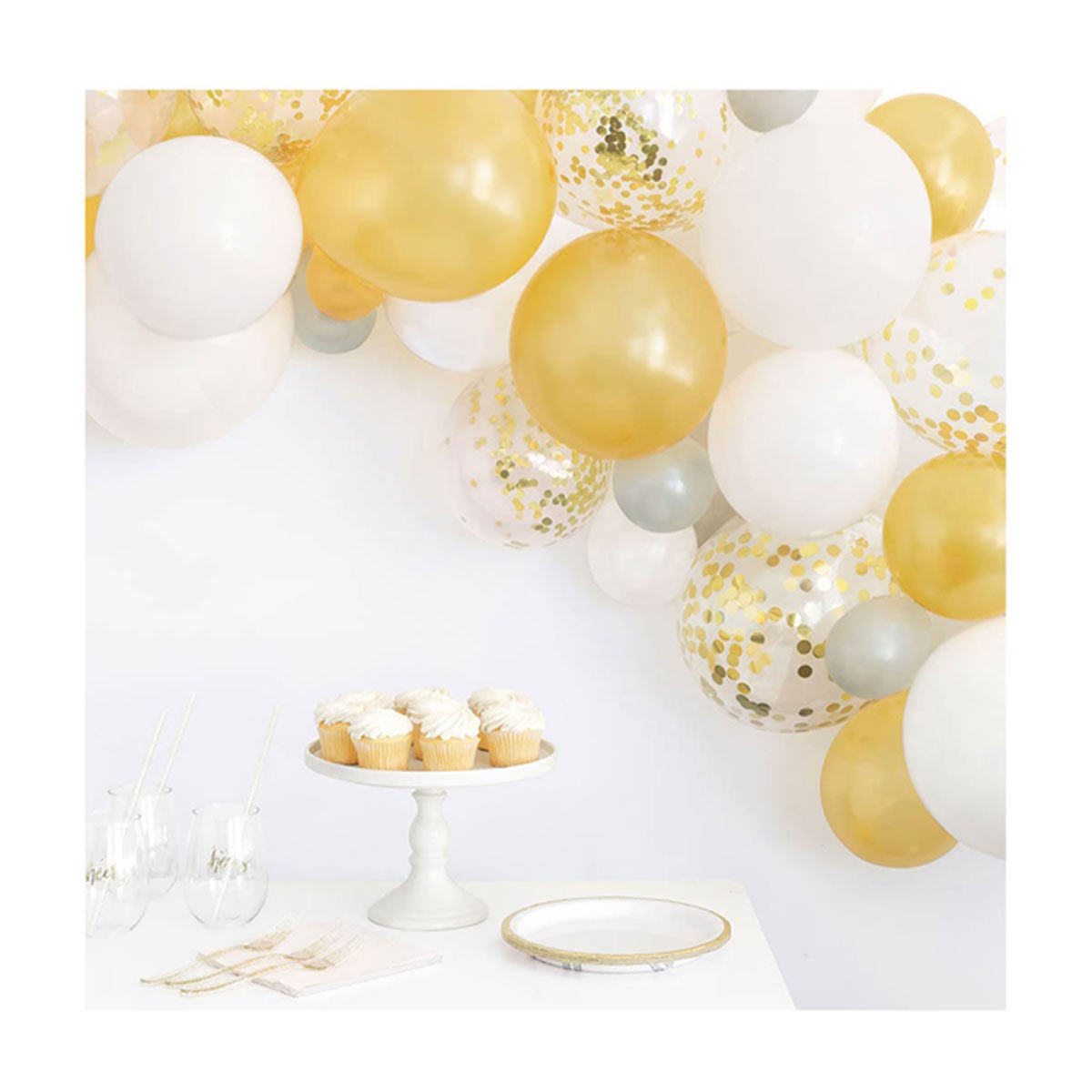 Gold & Silver Balloon Arch Garland Kit