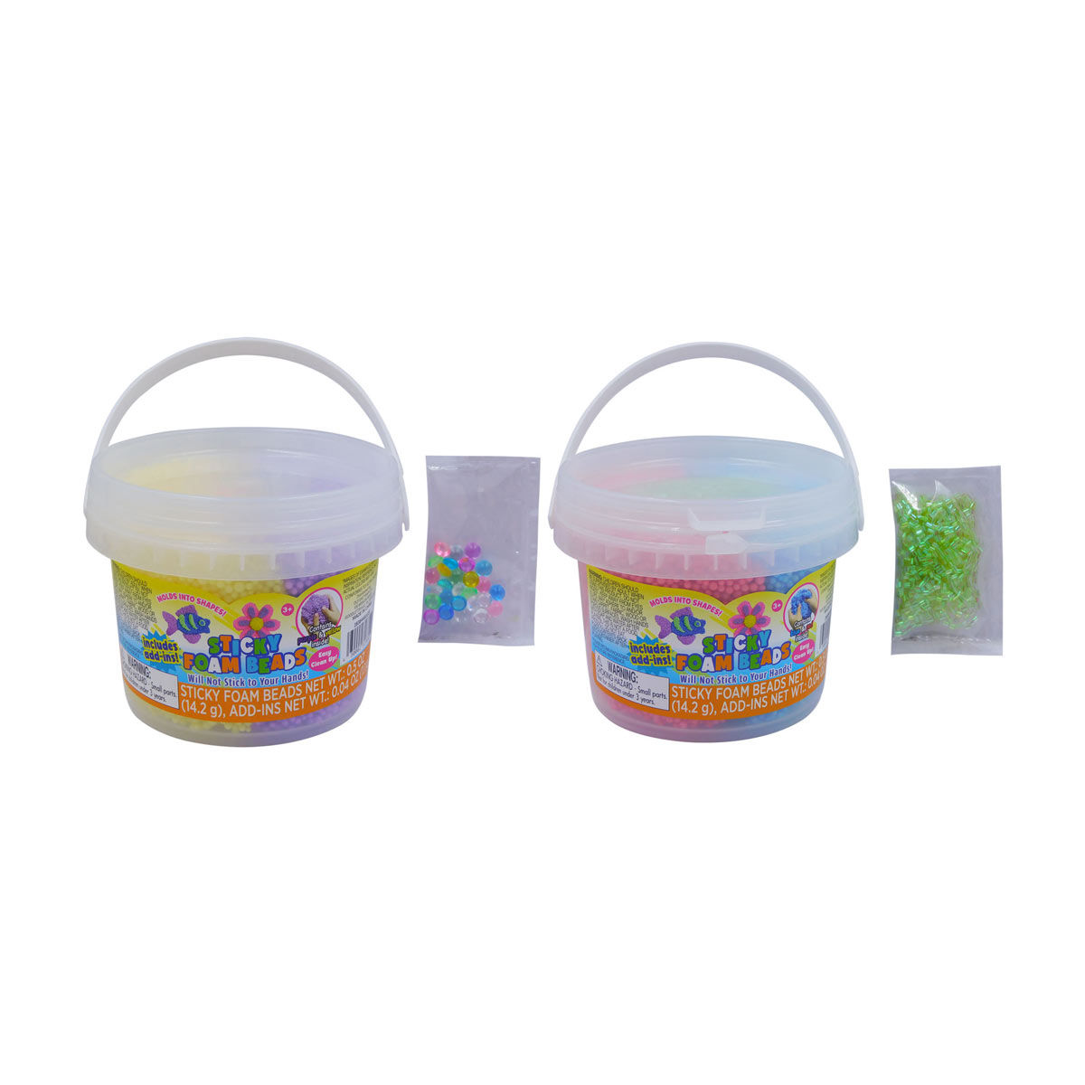 Sticky Foam Beads Bucket with Add-ins