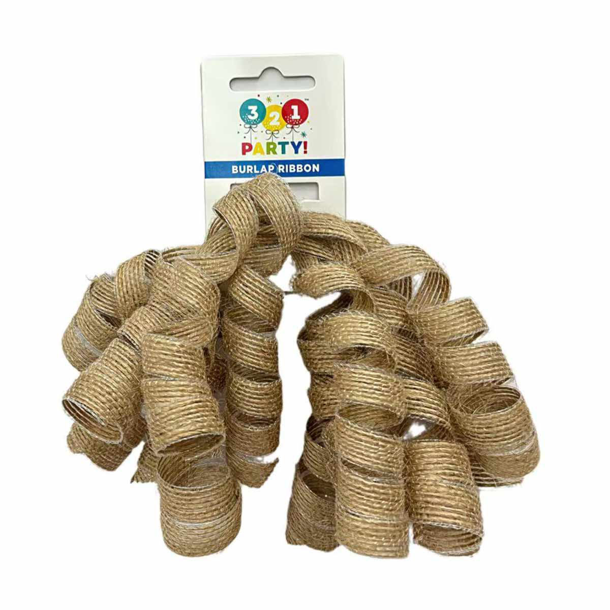 321 Party! Burlap Fabric Curl Ribbon