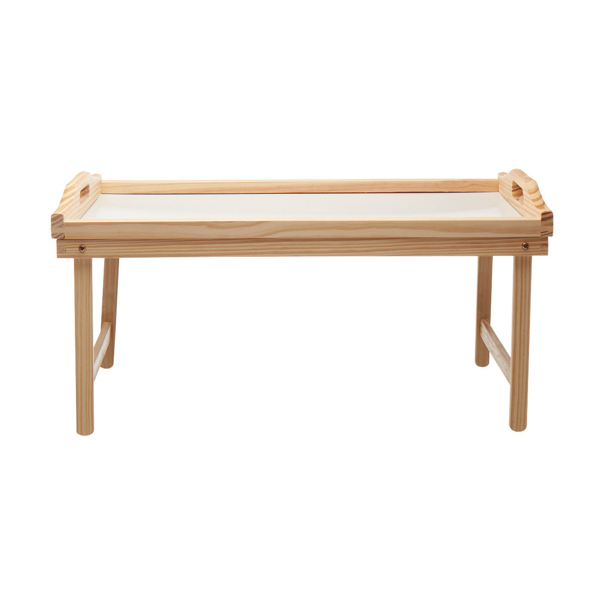 White Wooden Collapsible Serving Tray, 18 in
