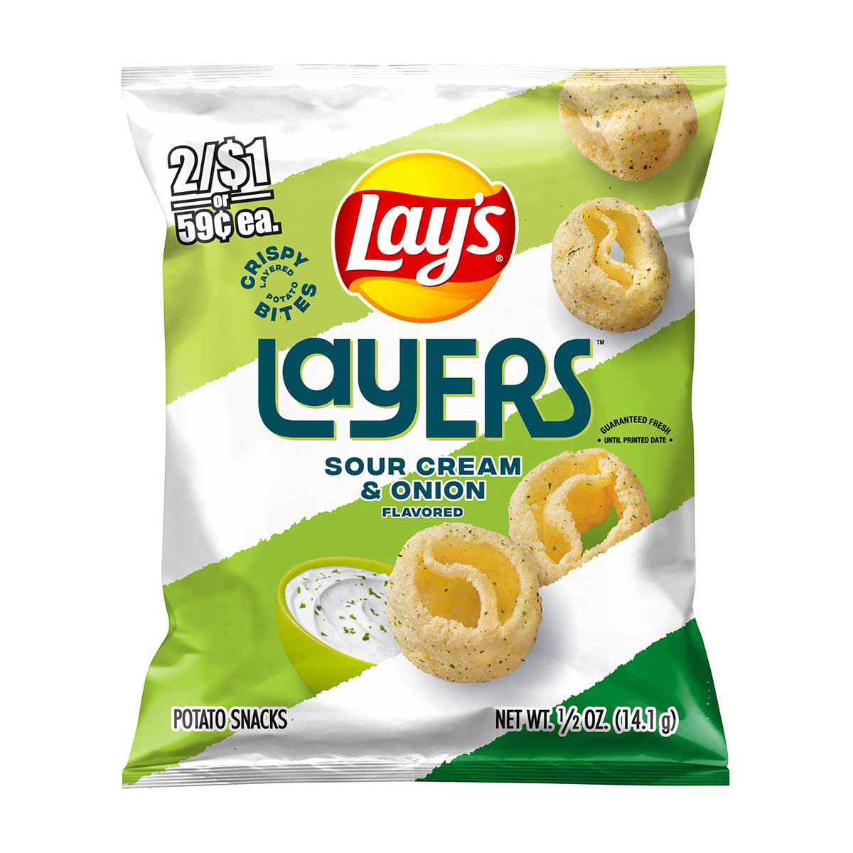 Lay's Layers Potato Snacks, Sour Cream & Onion Flavored, 0.5 oz — pOpshelf