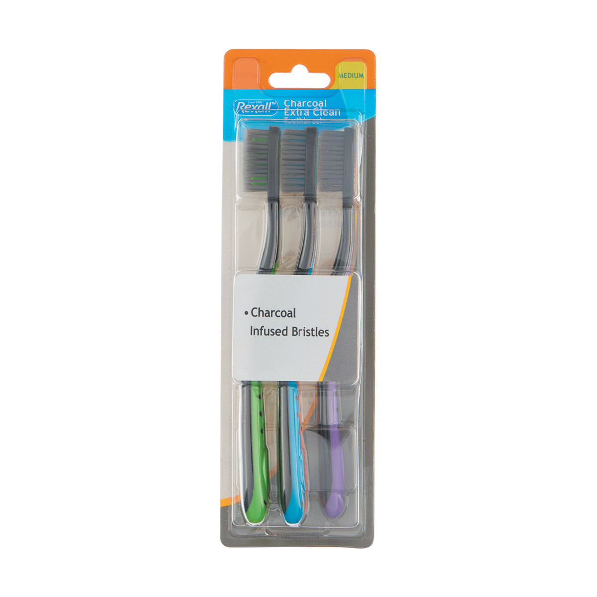 Rexall Charcoal Extra Clean Toothbrushes, 5 ct