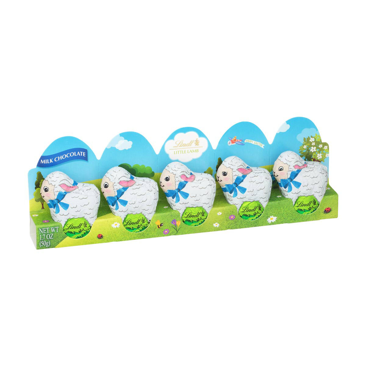 Lindt Milk Chocolate Little Lambs, Easter Candy, 1.7 oz, 5 ct
